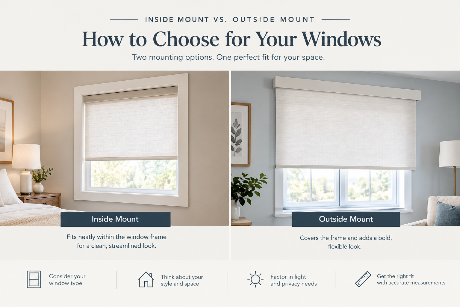 Inside Mount vs. Outside Mount: How to Choose for Your Windows