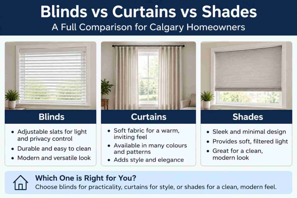 Blinds vs. Curtains vs. Shades: A Full Comparison for Calgary Homeowners
