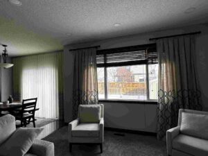 Vertical Sheers with Decorative Panels in Calgary