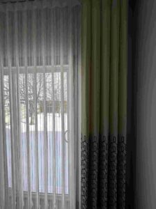Vertical Sheers with Decorative Panels in a Calgary Office